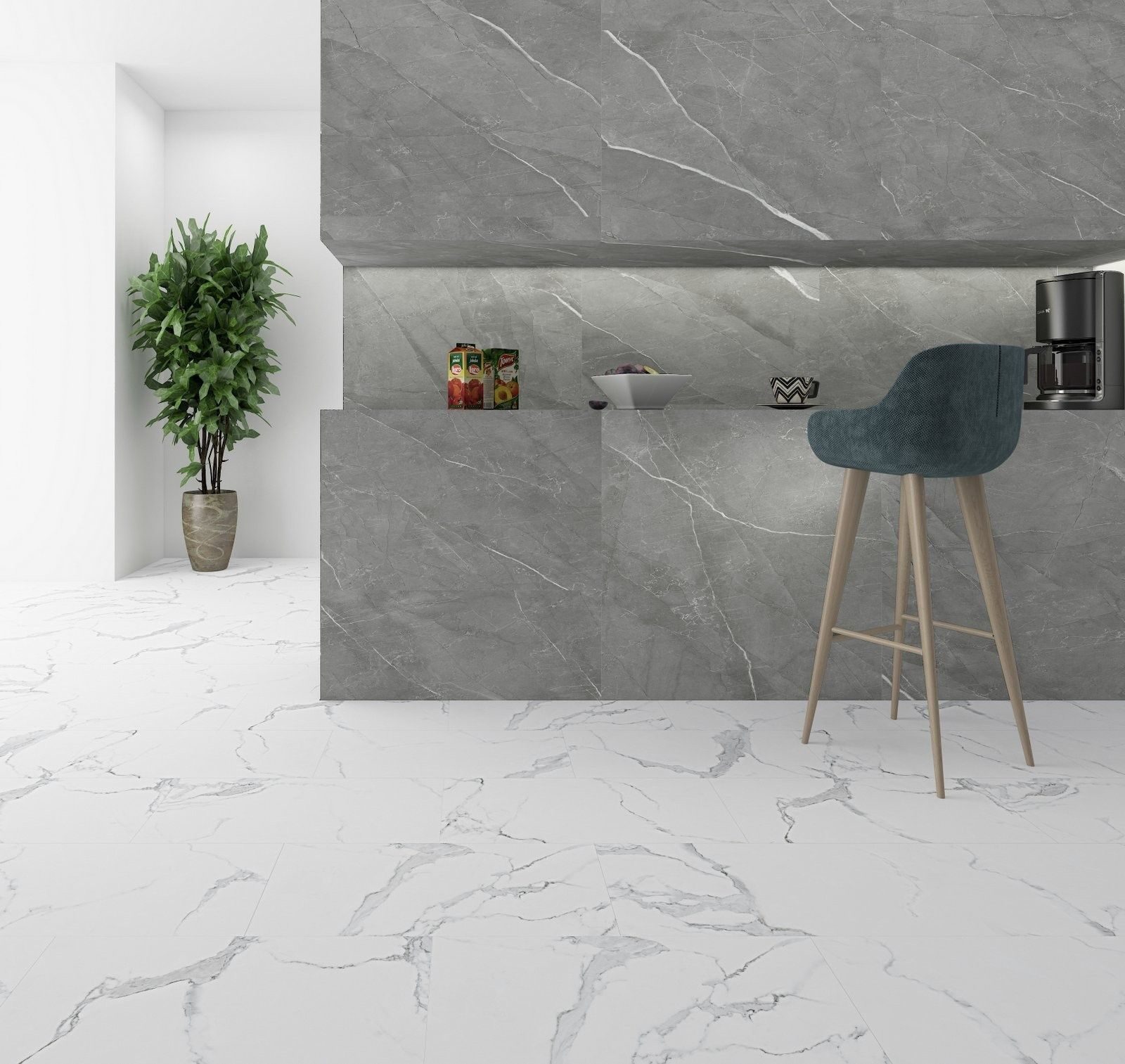 Stone Inspired SPC flooring and wall cladding application example